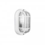 Aplique oval blanco 1xe27 40w 11,4x20,2x10cm modelo tarragona. ip54