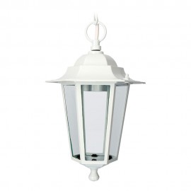 Aplique exterior zurich de aluminio y cristal e27 60 w sin bombilla, color blanco, para techo