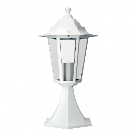 Farol de aluminio y cristal para muro ip44 e27 60w color blanco ø19,5x37,5cm modelo zurich