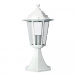 Farol de aluminio y cristal para muro ip44 e27 60w color blanco ø19,5x37,5cm modelo zurich