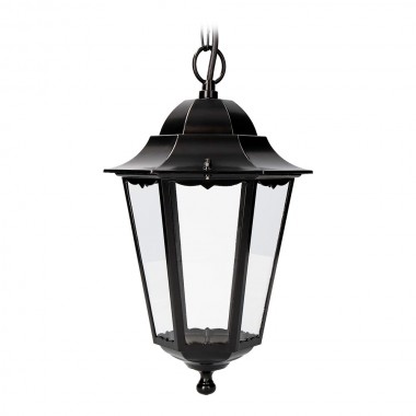 Farol de aluminio y cristal para techo color negro modelo marsella