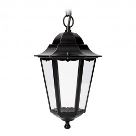 Aplique exterior marsella de aluminio y cristal e27 100 w sin bombilla, color negro, para techo