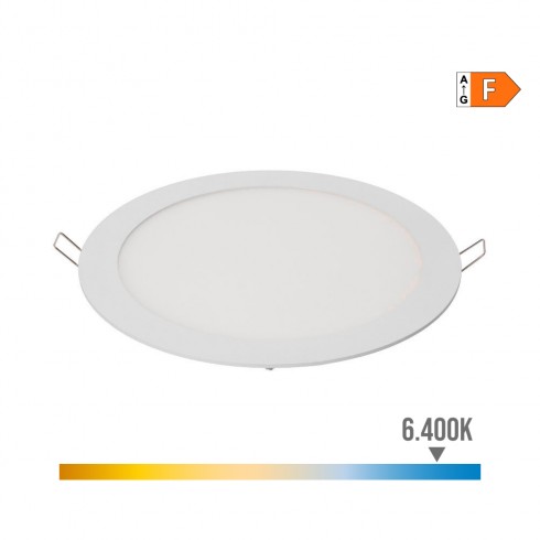 Downlight led empotrable redondo 20w luz fria 6400k 1500lm blanco ø22,5cm edm