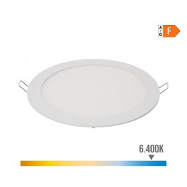 Downlight led empotrable redondo 20 w luz fria 6400 k 1500 lm blanco ø22,5 cm
