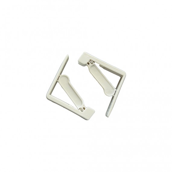 Pack 4 sujetamanteles ajustable con muelle color blanco