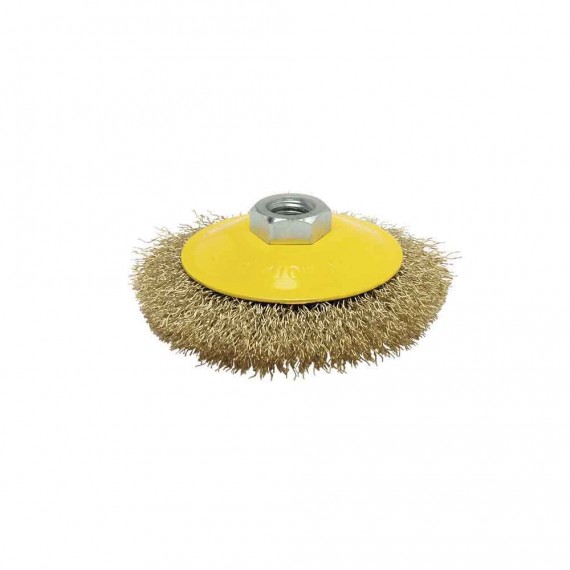 Cepillo conico de alambre ondulado ø100mm fho100 mota