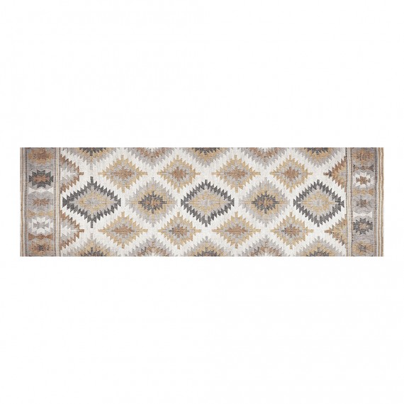 Alfombra vinílica estampada kilim grises 60 x 200 cm