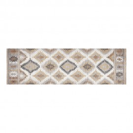 Alfombra vinílica estampada kilim grises 60 x 200 cm