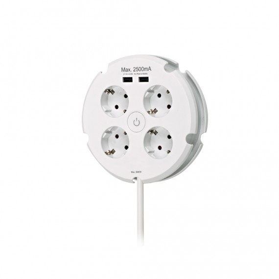 Base multiple combi 4 tomas + 2 usb
