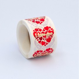 Etiquetas adhesivas corazón "i love you", 250 uds, 45 x 40 mm