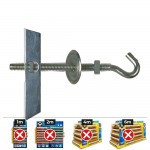 Caja 25 unid. basculante con gancho m6 con arandela y tuerca