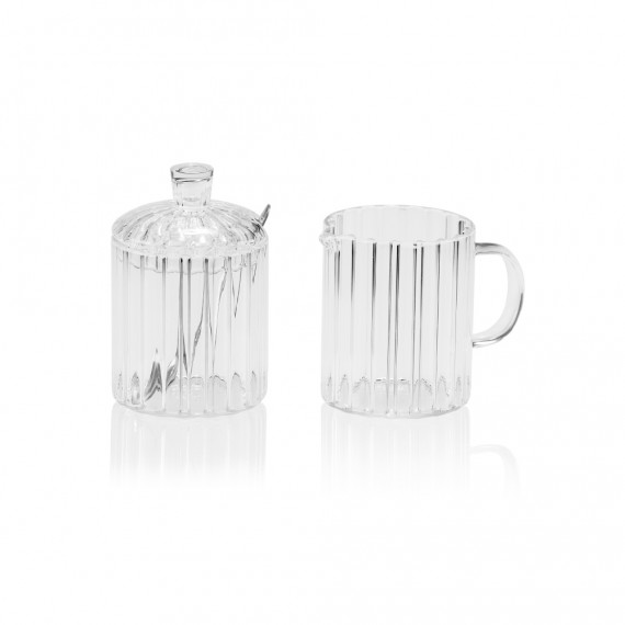 Set azucar/leche, vidrio, ø 7 x 11,5 cm