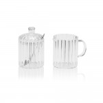 Set azucar/leche, vidrio, ø 7 x 11,5 cm