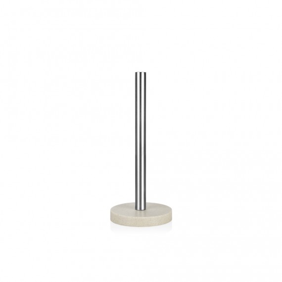 Portarrollo, inox con base de resina beige, ø 13,5 x 33 cm