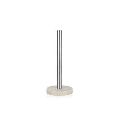 Portarrollo, inox con base de resina beige, ø 13,5 x 33 cm