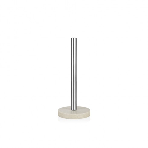 Portarrollo, inox con base de resina beige, ø 13,5 x 33 cm