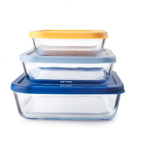 Conjunto de 3 tuppers cuadrados