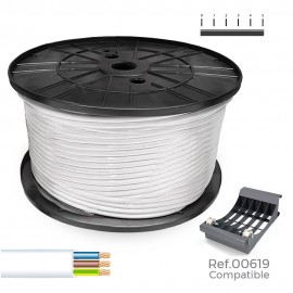 Manguera plana 3 x 1,50 mm² blanca, 200 m. (bobina grande)