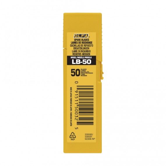 Juego de 50 cuchillas lb-50 troceables plateadas 18 mm