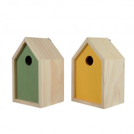 Pajarera madera de pino, modelo variados, modelo variados. 10 x 13 x 20 cm