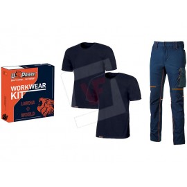 PANTALÓN FU324DB + 2 CAMISETAS AZUL T-XL