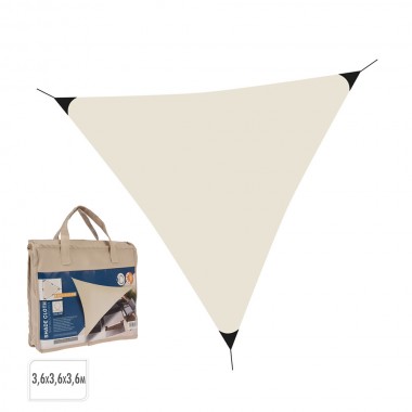 Toldo vela triangulo color crema 3,60 x 3,60 x 3,60 m