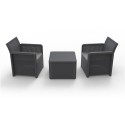 Conjunto jardín 2 sillones+1 mesa nassau, antracita