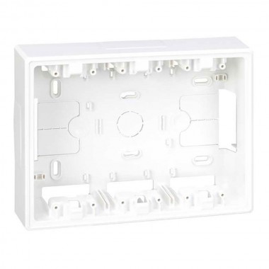 Base caja pared superficie para 3 elementos dobles, blanca, simon 500 cima