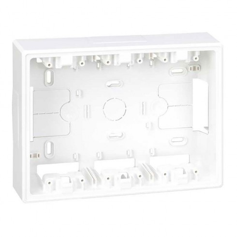 Base caja pared superficie para 3 elementos dobles, blanca, simon 500 cima