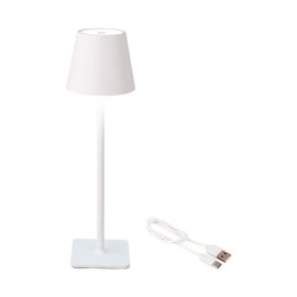 Lámpara led de mesa recargable para exterior y interior color 37 cm blanco