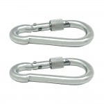 Mosquetón bombero con seguro, msq02, acero galvanizado, 6 x 60 mm. 2 unidades
