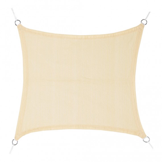Toldo vela cuadrado beige 3,6 x 3,6 m