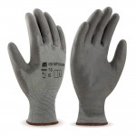 Guantes poliéster gris con recubrimiento de poliuretano gris en388, talla 8