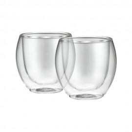 Vaso de doble pared palermo, resistentes a golpes y temperaturas 100 ml, 2 uds