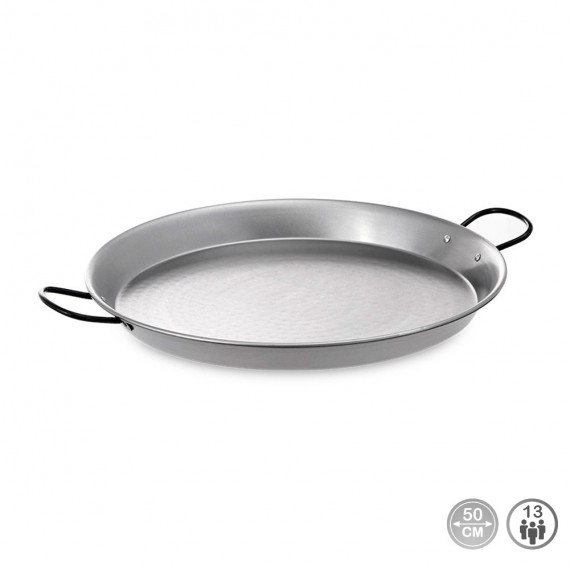 Paellera tradicional de acero pulido ø50 cm (13 personas)