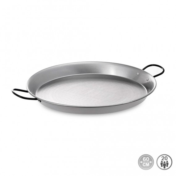 Paellera tradicional de acero pulido ø60 cm (20 personas)