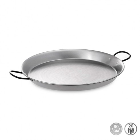 Paellera tradicional de acero pulido ø60 cm (20 personas)