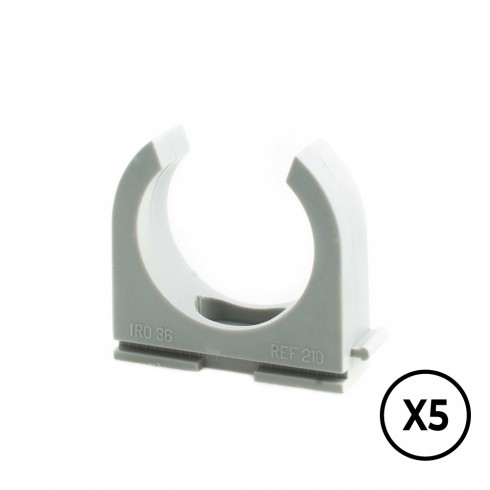Soporte a presion lh ø 20 mm, gris, 5 unidades
