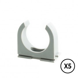 Soporte a presion lh ø 25 mm, gris, 5 unidades