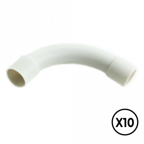 Manguito pvc curvado a 90° ø16 mm, gris, 10 unidades