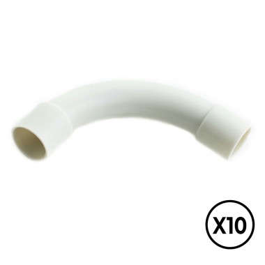 Manguito pvc curvado a 90° ø 25 mm, gris, 10 unidades