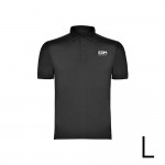 *merchandising* polo negro talla-l manga corta bordado edm
