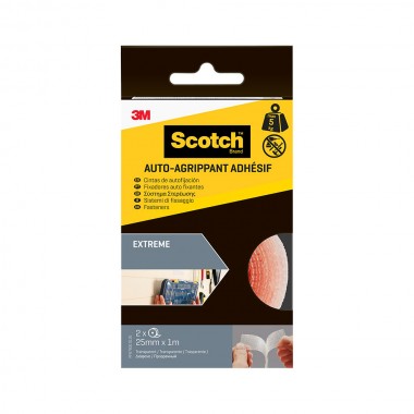 Cinta de autofijación extreme rollo, transparente, 25mmx1m, 2 uds, máx 5 kg