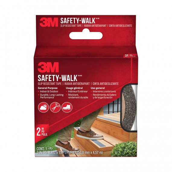 Cinta antideslizante rollo, exterior, negra, 50 mm x 4,5 m, uso general