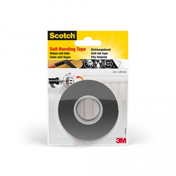 Cinta autosellante para reparaciones, negra, 25 mm x 3 m