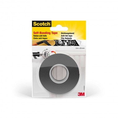 Cinta autosellante para reparaciones, negra, 25 mm x 3 m