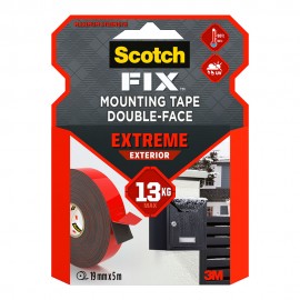 Cinta doble cara de montaje extreme para exteriores, máx 10 kg 19mmx1,5m