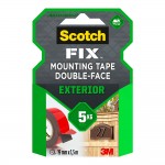 Cinta doble cara de montaje para exteriores, 19 mm x 1,5 m, máx 5 kg