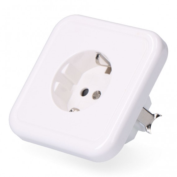Base t/t empotrar tipo schuko 10/16 a 250 v, blanca (retractilado)