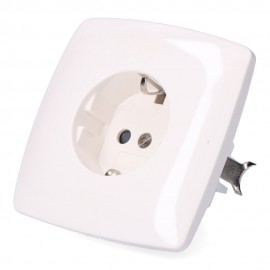 Base t/t empotrar lisa tipo schuko 10/16 a 250 v, blanca (retractilado)